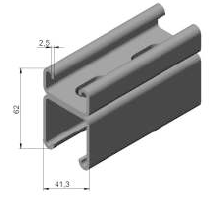 Профиль монтажный сварной MS 416225 S14Z С2 (STRUT) гор.цинк